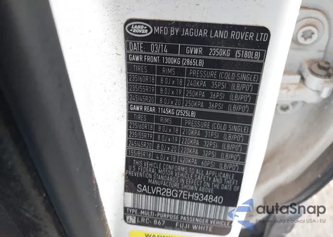 2014 Land Rover Range Rover Evoque Pure z USA, uszkodzony, nr VIN SALVR2BG7EH934840